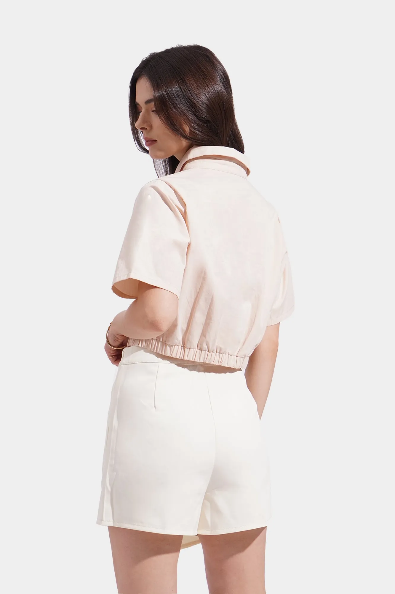 Elasticated Cropped Shirt