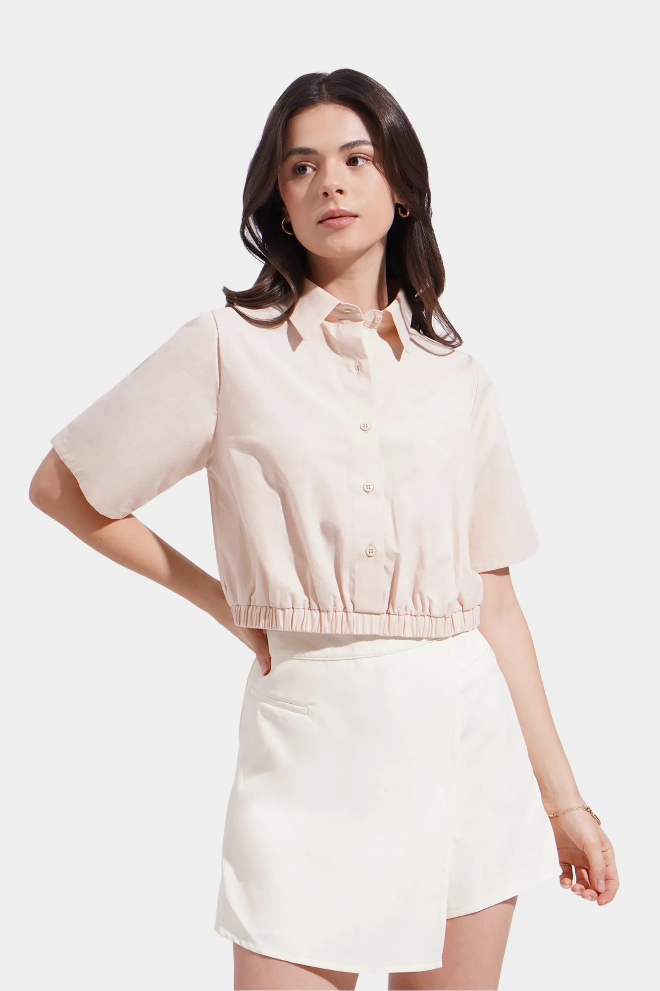 Elasticated Cropped Shirt