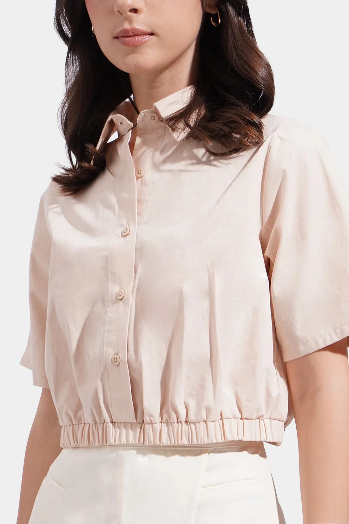 Elasticated Cropped Shirt