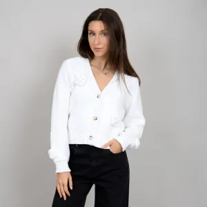 Eloise Flower V neck Cardigan