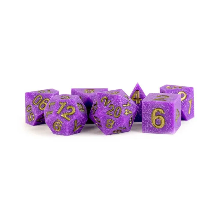 FanRoll: Sharp Edge Silicone Rubber 7-Piece Dice Set - Regal Ricochet
