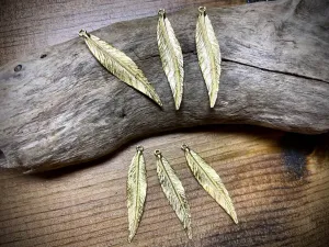 Feather Pendant - Satin Gold Plated