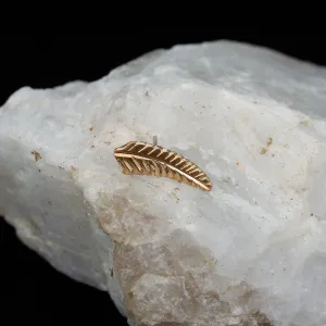 Feather - Yellow Gold - Threadless end