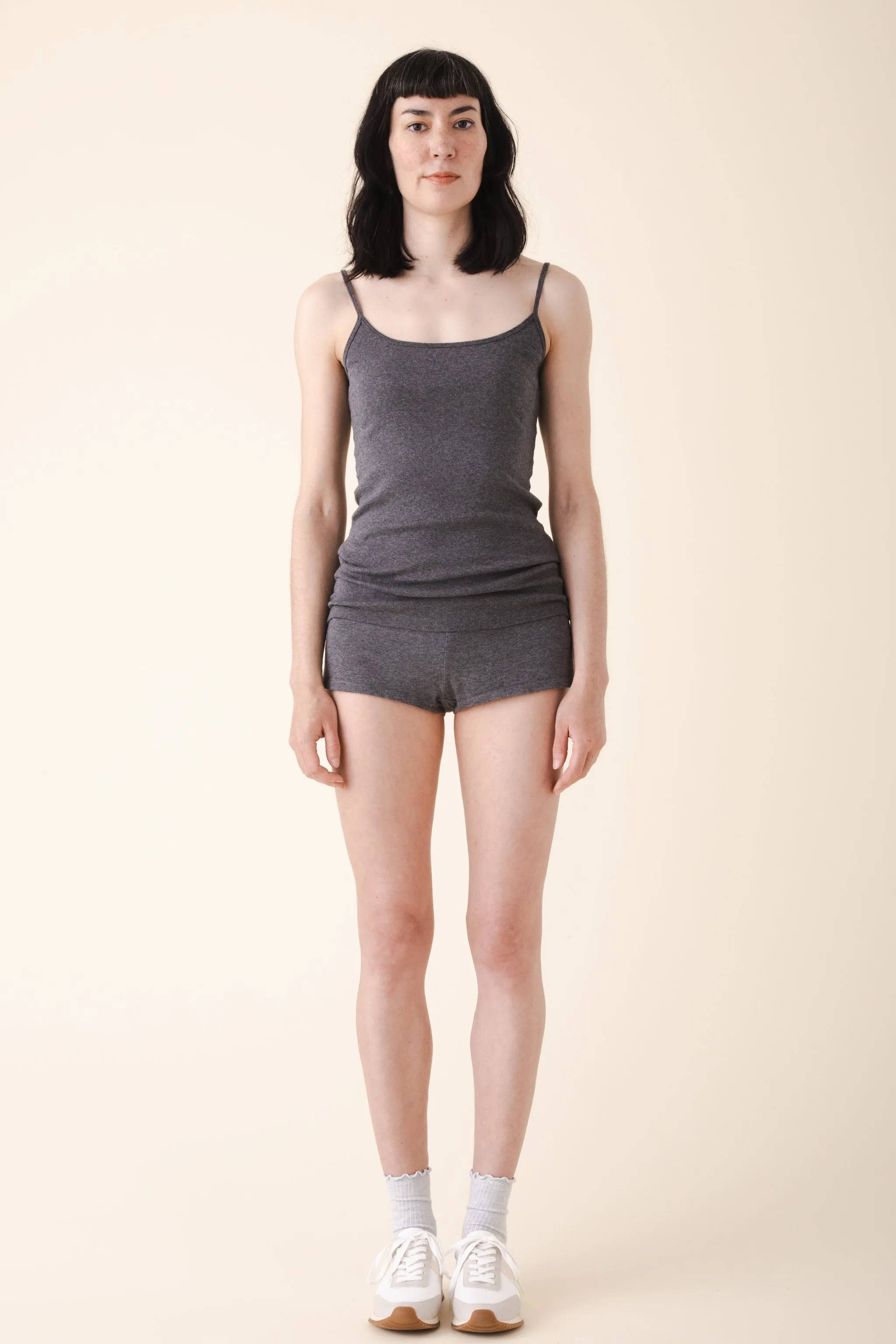 fitted boxer in gray heather