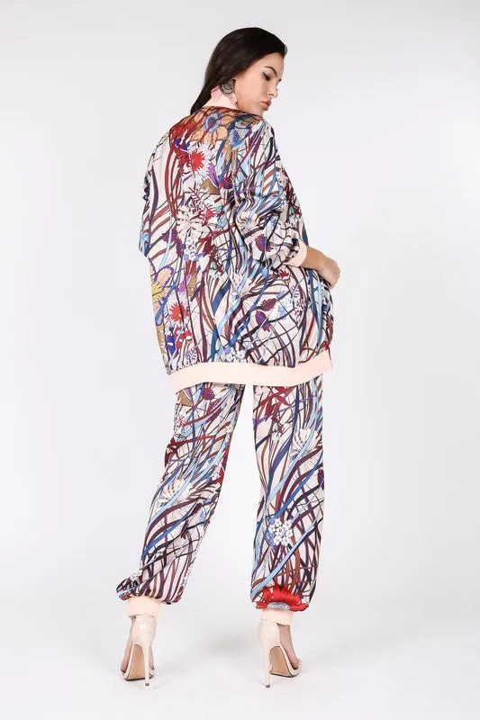 Flower Child Satin Jogger Set