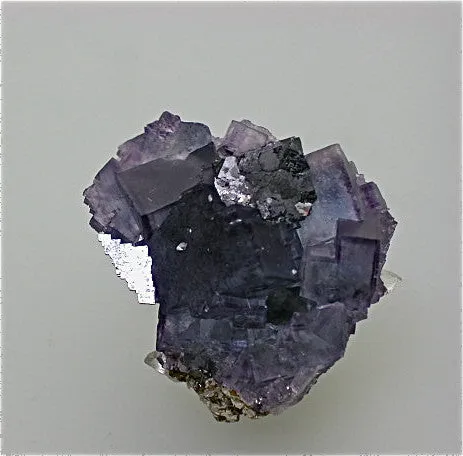 Fluorite and Galena, Rosiclare Level, Main Orebody, Denton Mine, Ozark-Mahoning Mining Company, Harris Creek District, S. Illinois, Mined 1989, Kalaskie Collection #42-139, Miniature 3.0 x 3.5 x 4.0 cm, $65. Online 1/12.