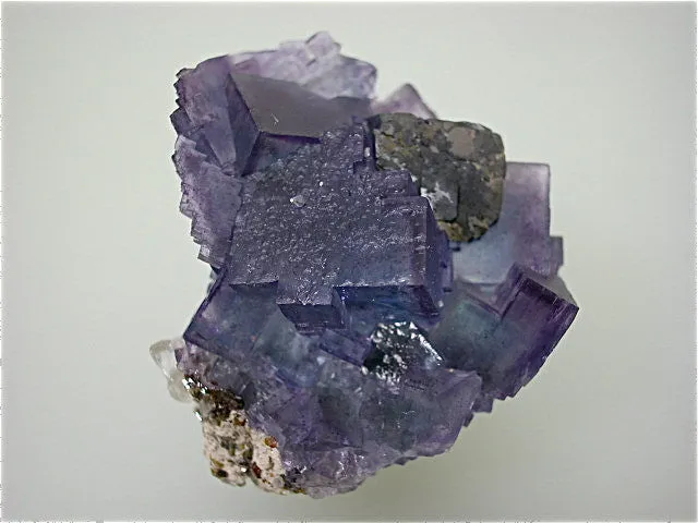 Fluorite and Galena, Rosiclare Level, Main Orebody, Denton Mine, Ozark-Mahoning Mining Company, Harris Creek District, S. Illinois, Mined 1989, Kalaskie Collection #42-139, Miniature 3.0 x 3.5 x 4.0 cm, $65. Online 1/12.