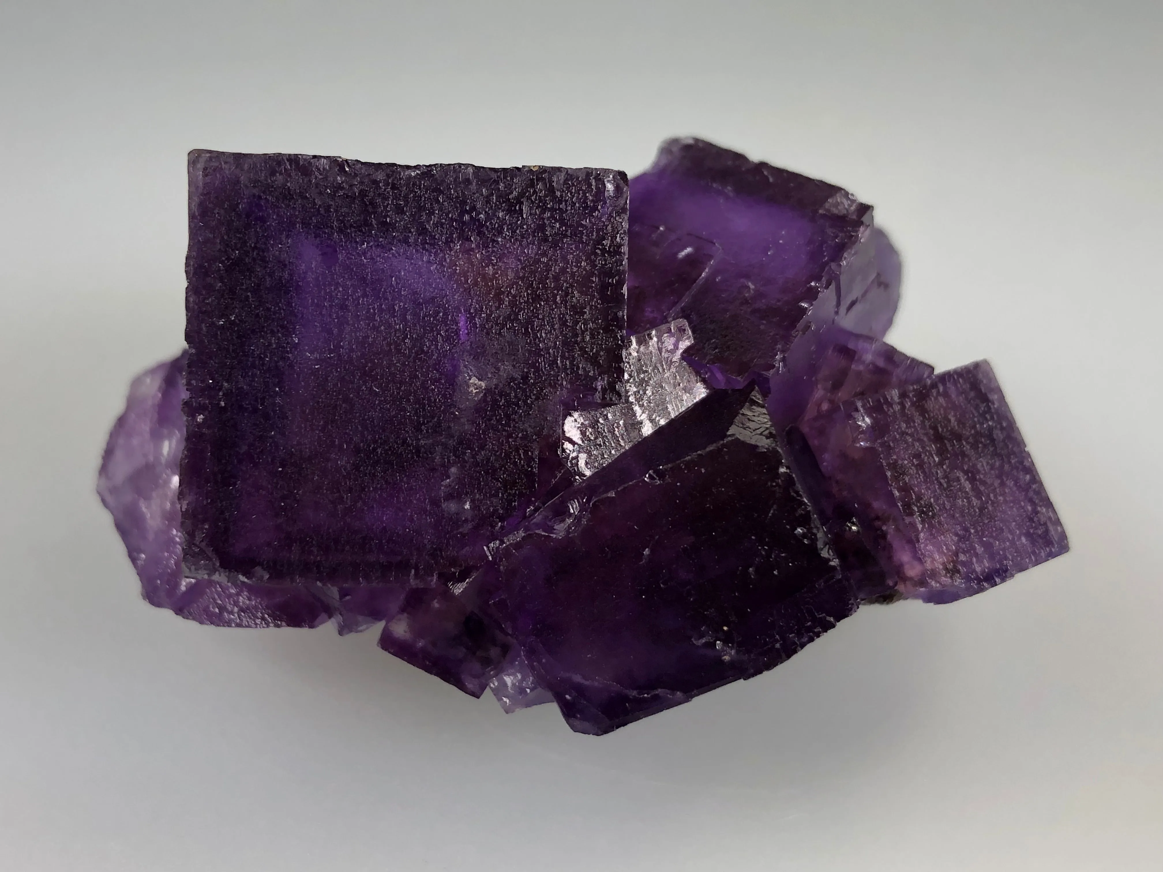 Fluorite on Sphalerite, Denton Mine attr., Ozark-Mahoning Company, Harris Creek District attr., Southern Illinois, Mined c. late 1980’s, ex. Roy Smith Collection, Miniature, 2.7 x 3.5 x 5.8 cm, $200. Online Nov. 21.