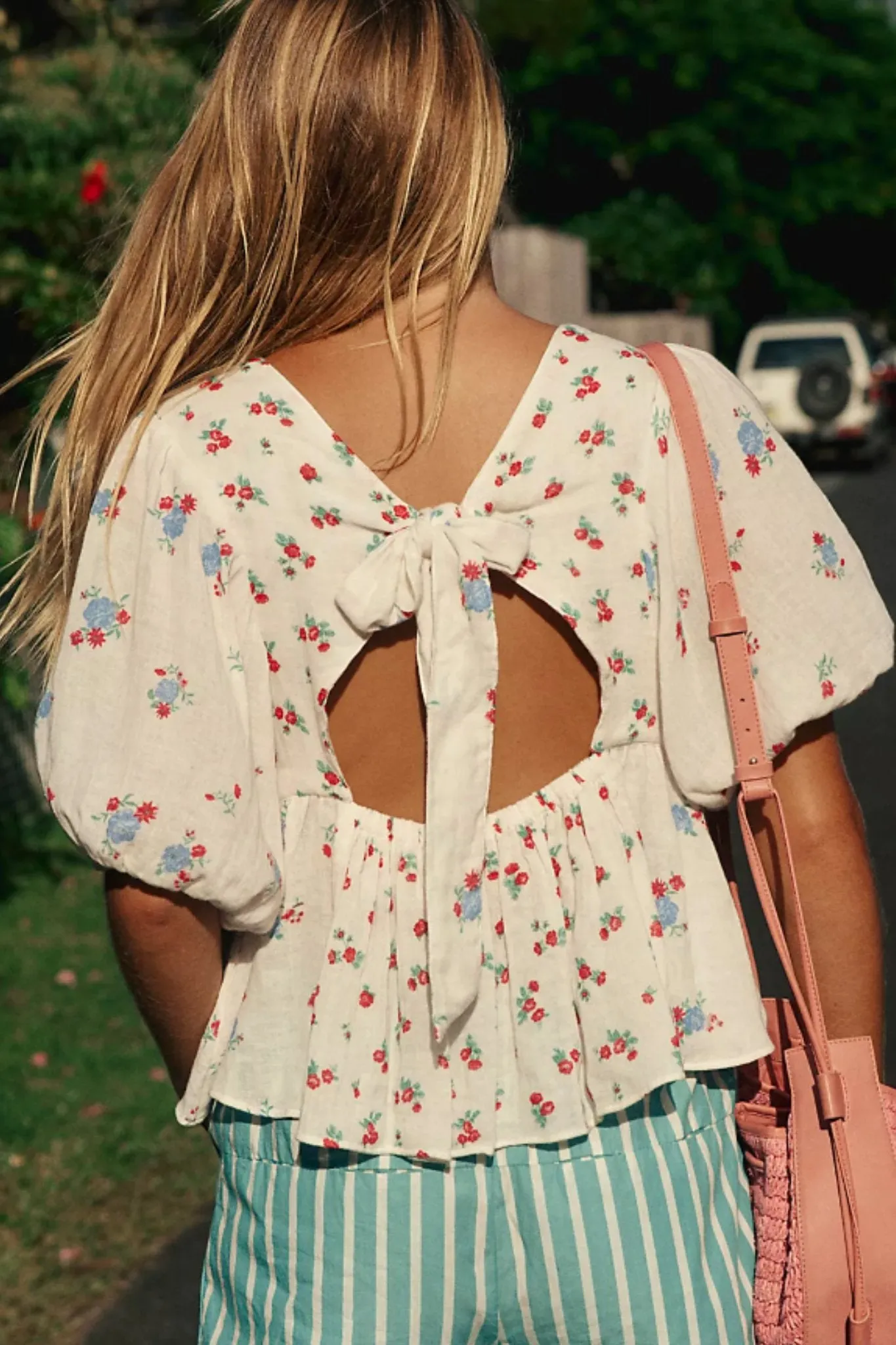 Free People: Chloe Printed Top in Tea Combo