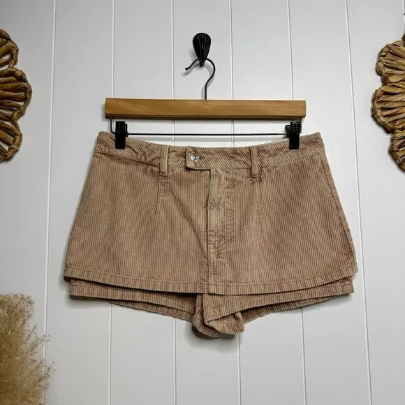 Free People micro skort 27 corduroy cotton micro shorts festival boho skirt