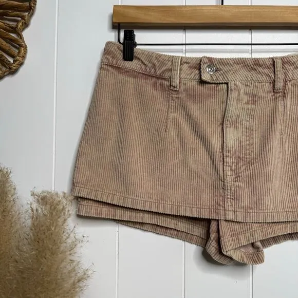 Free People micro skort 27 corduroy cotton micro shorts festival boho skirt