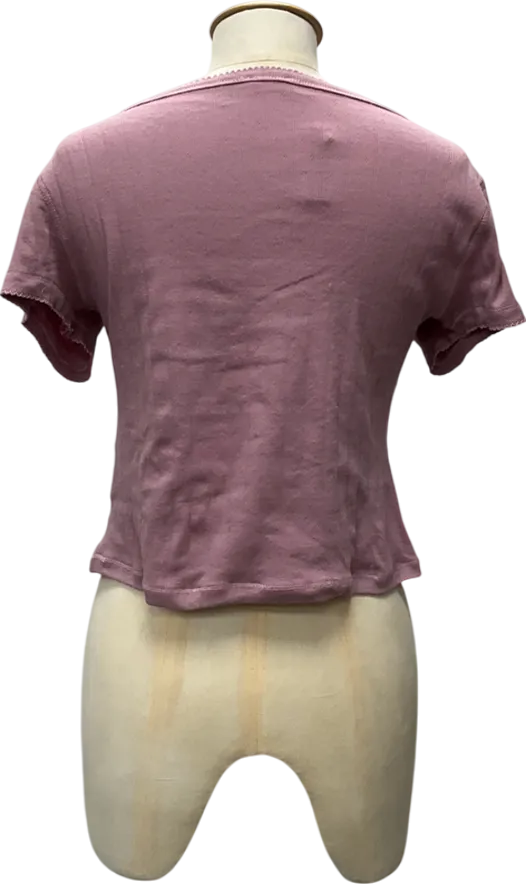 Free People Pink End Game Stretch-cotton T-shirt UK M