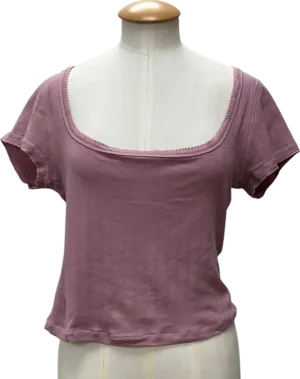 Free People Pink End Game Stretch-cotton T-shirt UK M