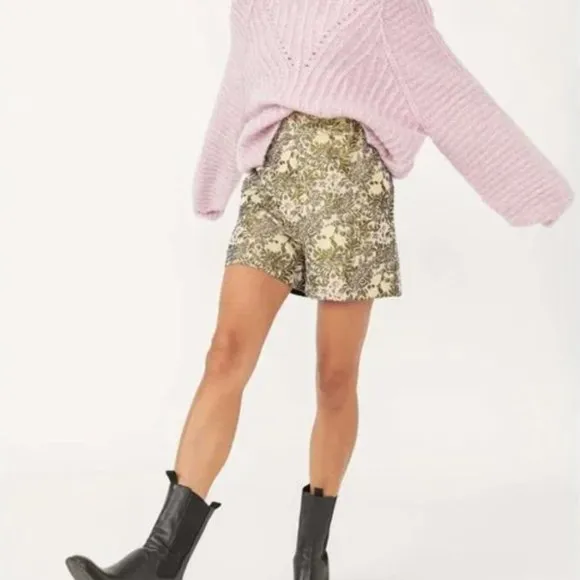 Free People Shine Like a Shorty Jacquard Shorts