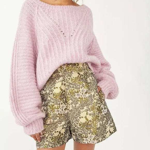 Free People Shine Like a Shorty Jacquard Shorts