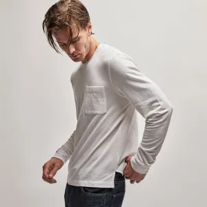 French Terry Pocket Crew - White