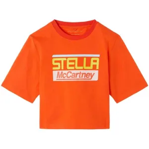 Girls Orange Logo Crop T-Shirt