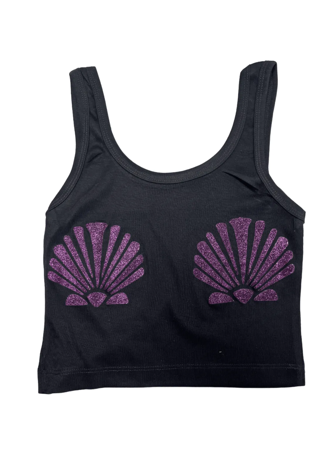 Glitter Purple Mermaid Crop Singlets