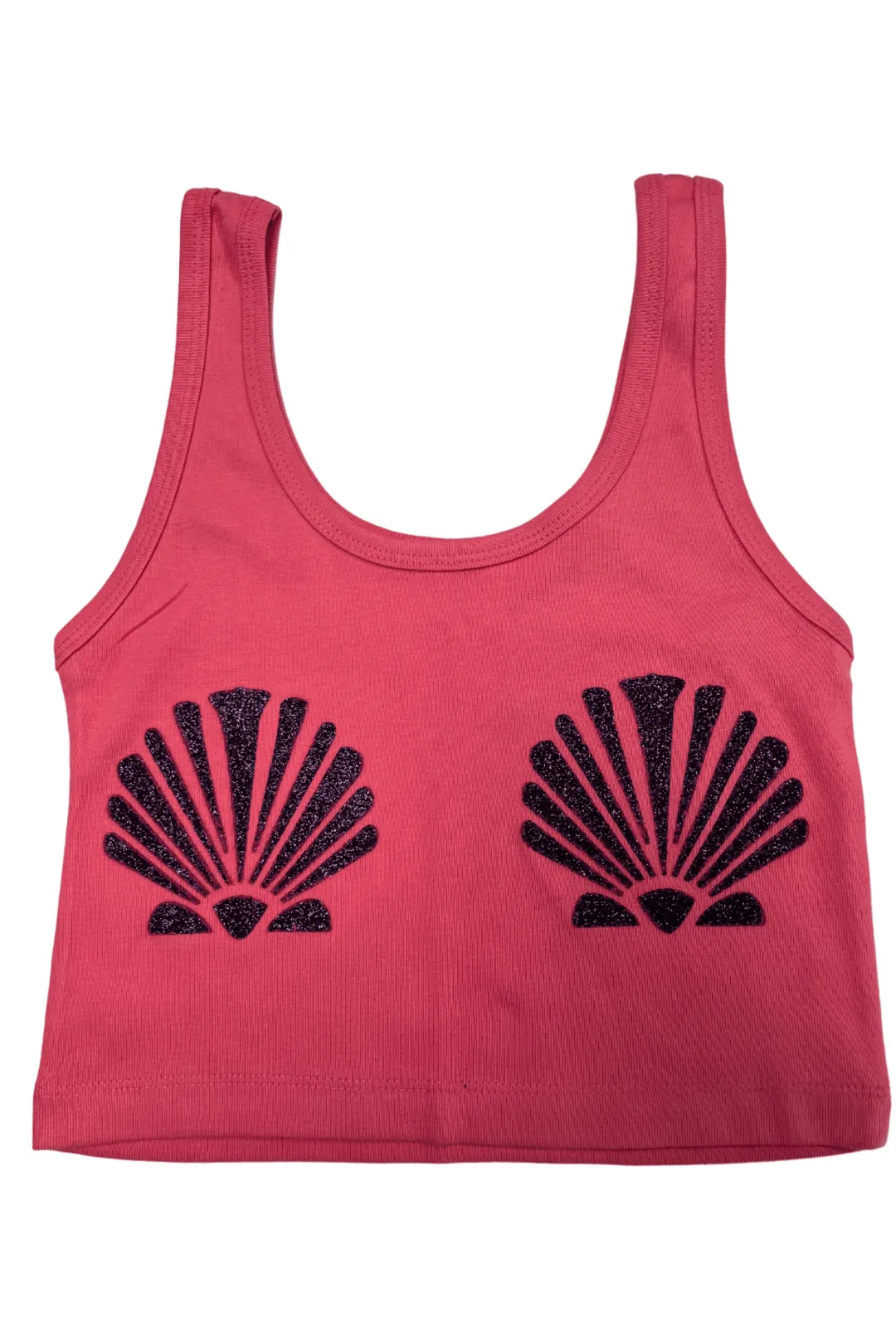 Glitter Purple Mermaid Crop Singlets