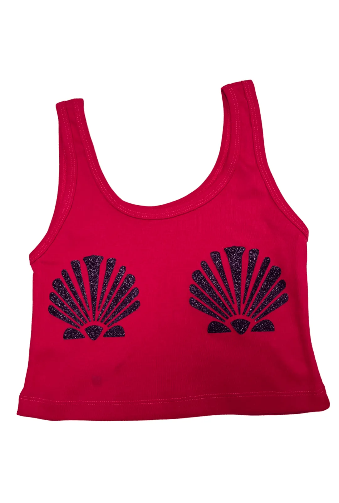 Glitter Purple Mermaid Crop Singlets