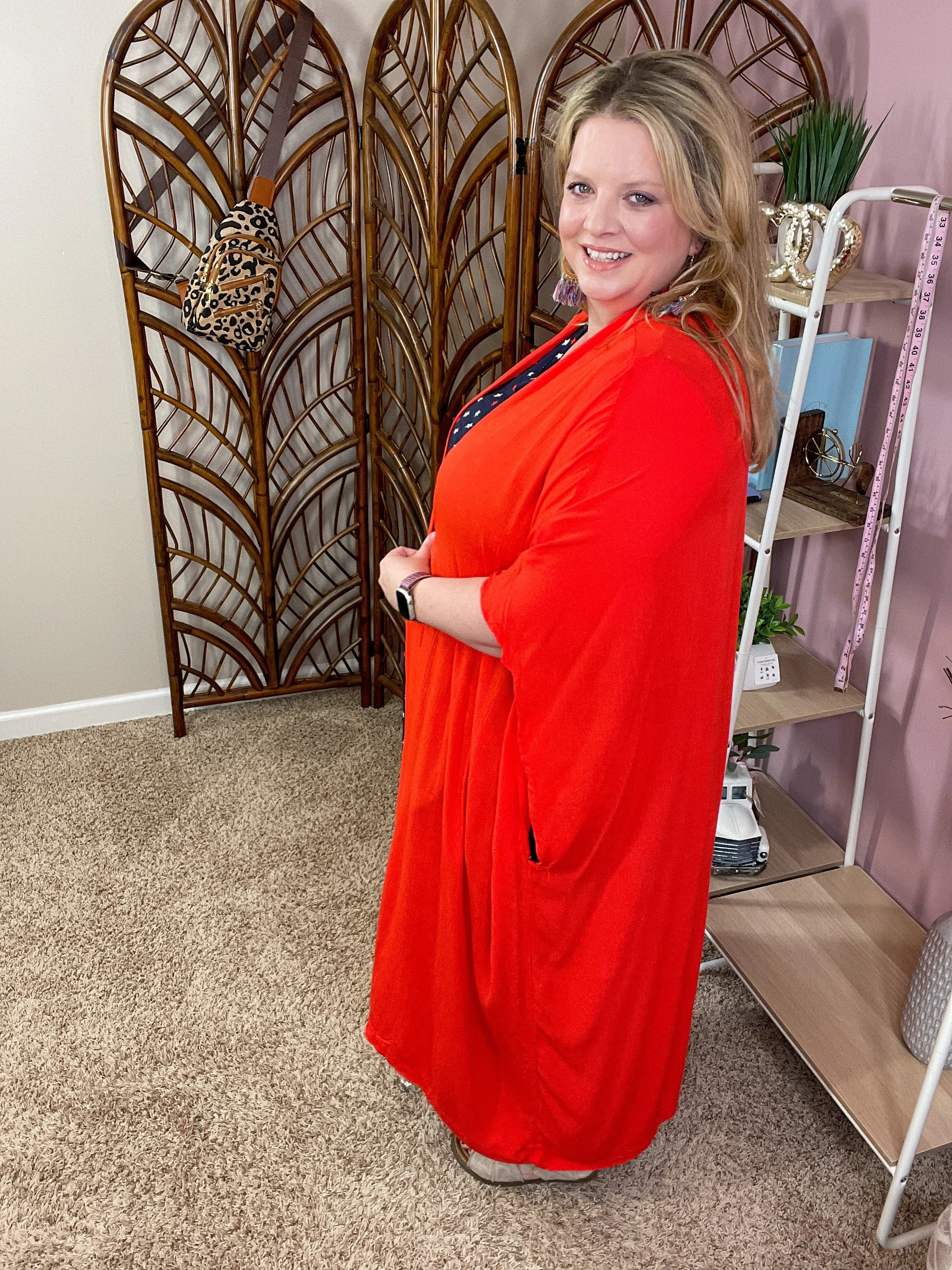 Greatest Lengths Maxi Kimono - Red