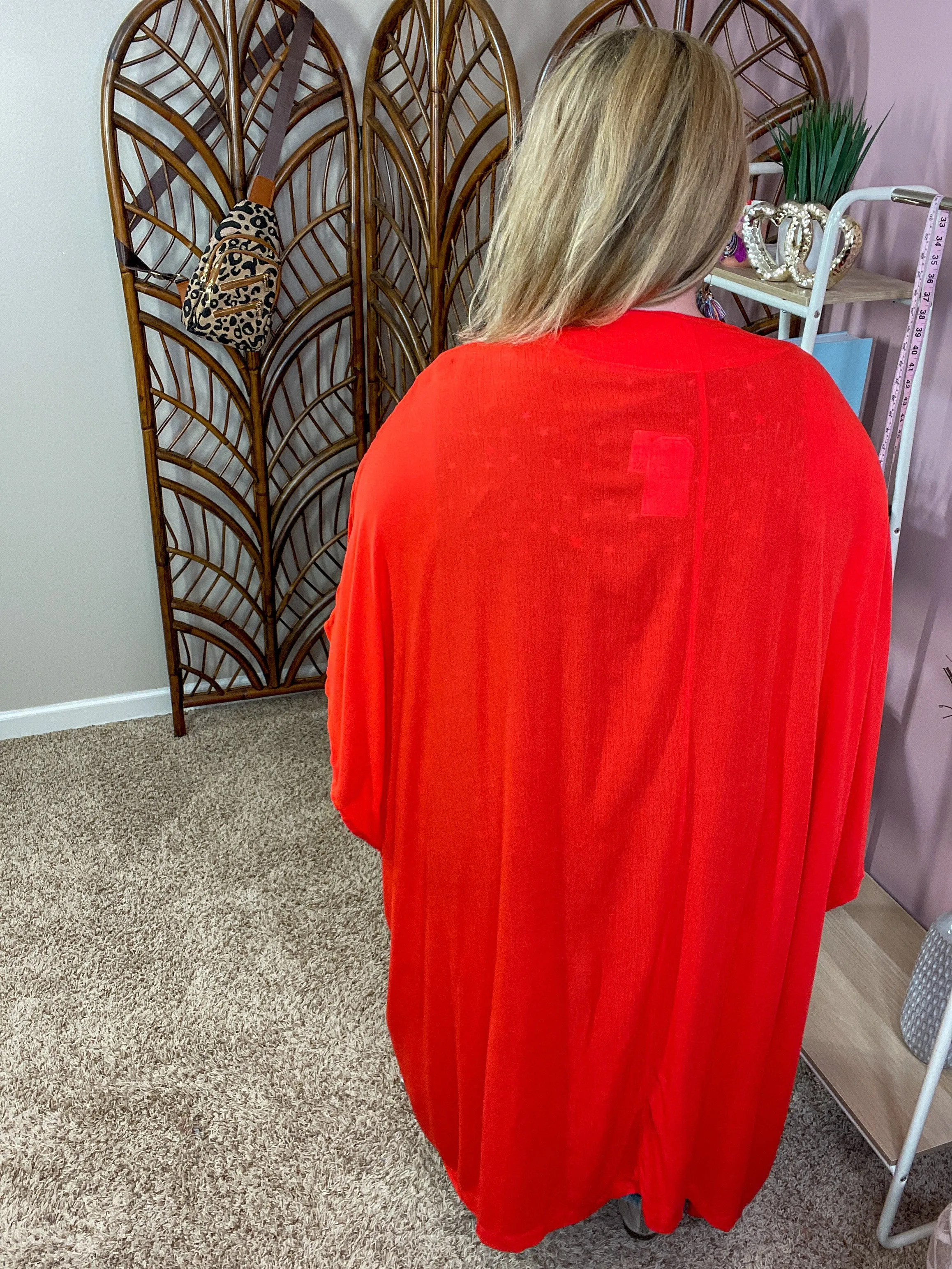 Greatest Lengths Maxi Kimono - Red