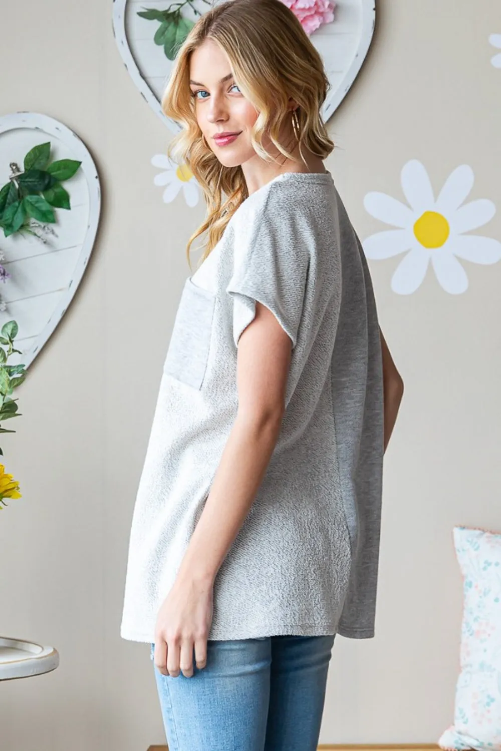 Hazel Blues® |  Heimish Pocketed Round Neck Short Sleeve T-Shirt