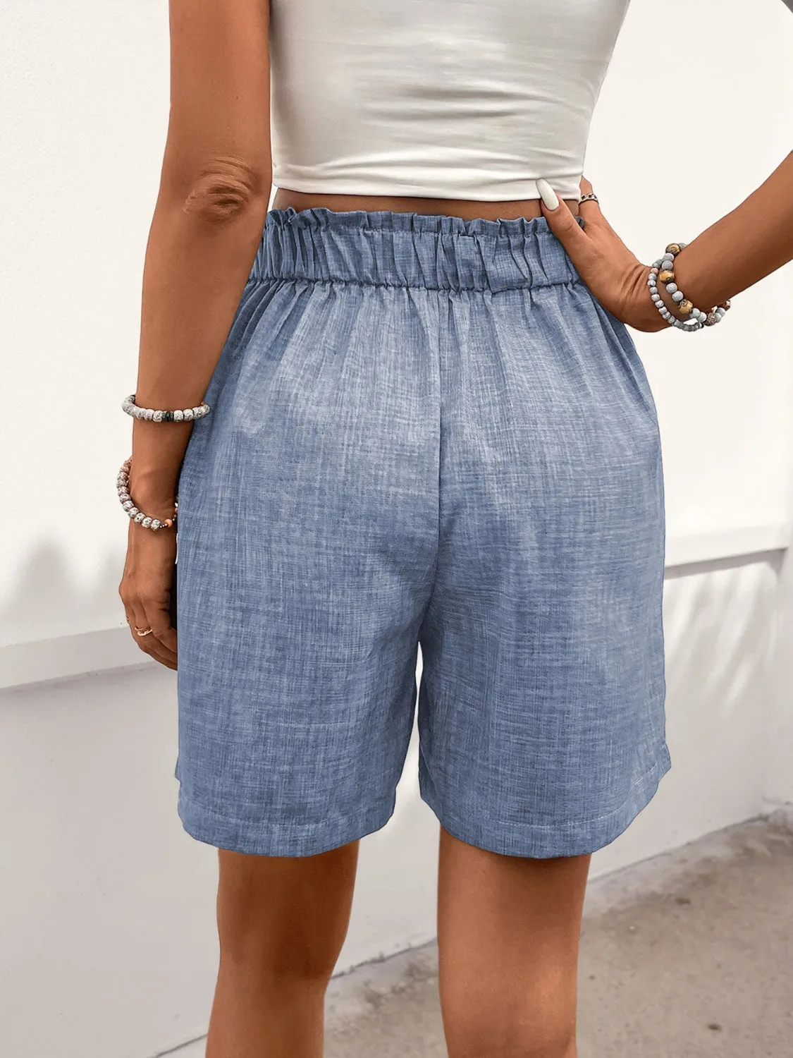 Hazel Blues® |  Perfee Frill Shorts with Pockets