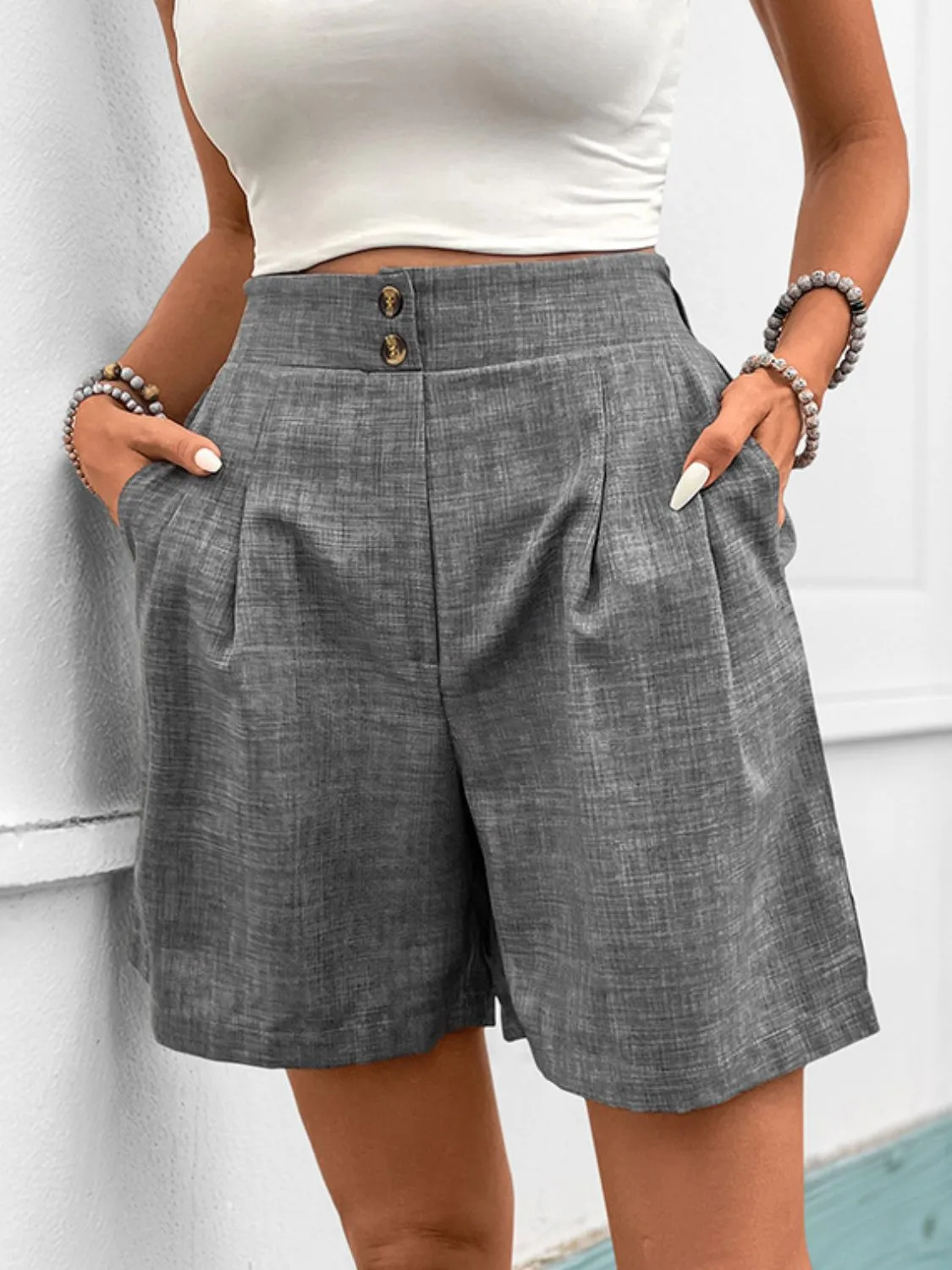 Hazel Blues® |  Perfee Frill Shorts with Pockets