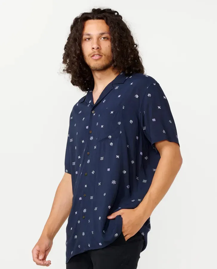 Hoffman Micro S/S Shirt - Navy