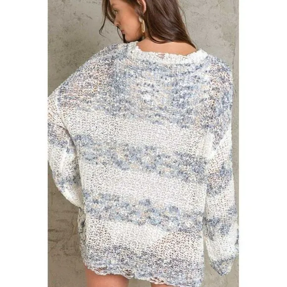 Homebody Striped Light Sweater in Blue/Multi