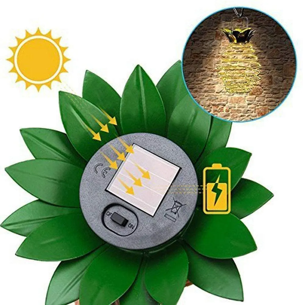 Homlly Solar Pineapple Spiral 24 LED Lantern Lamp Chinese New Year Decoration