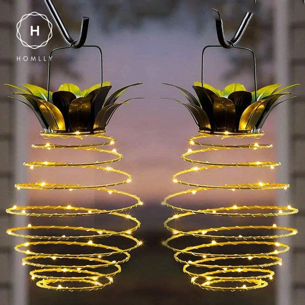 Homlly Solar Pineapple Spiral 24 LED Lantern Lamp Chinese New Year Decoration