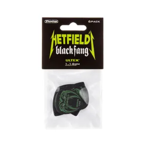 Jim Dunlop PH112P1.14 Black Fang Guitar Pick, 6-Picks Player Pack