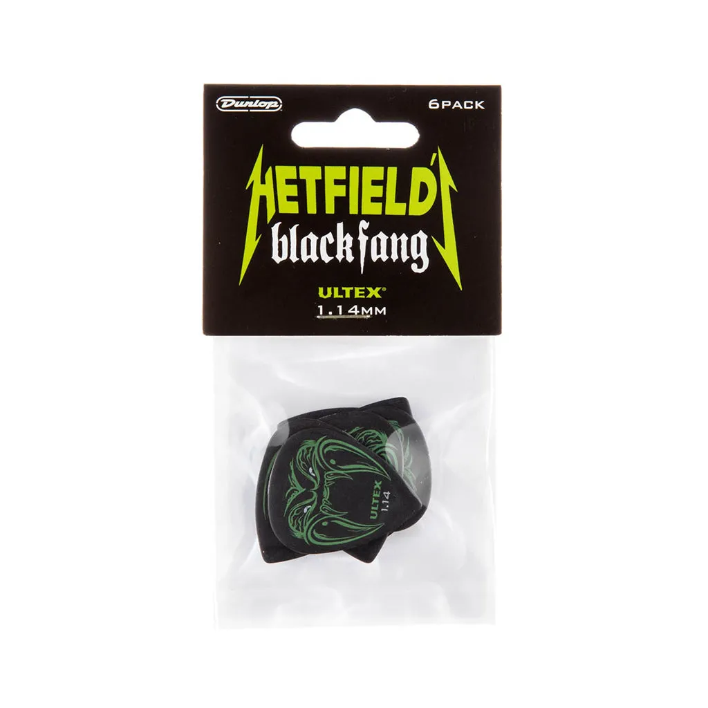 Jim Dunlop PH112P1.14 Black Fang Guitar Pick, 6-Picks Player Pack