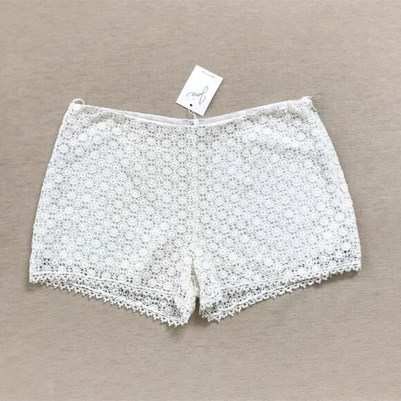 Joie NWT Lace Floral High Rise Shorts Ivory White Balletcore Size 10