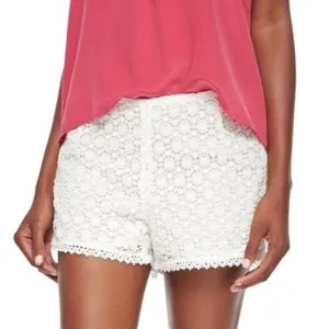 Joie NWT Lace Floral High Rise Shorts Ivory White Balletcore Size 10
