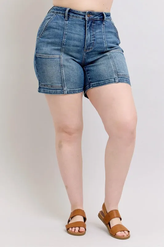 Judy Blue Full Size High Rise Denim Shorts Plus Size Available