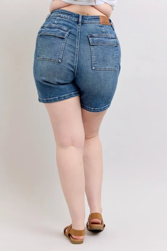 Judy Blue Full Size High Rise Denim Shorts Plus Size Available