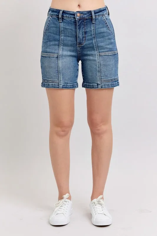 Judy Blue Full Size High Rise Denim Shorts Plus Size Available