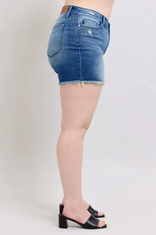 Judy Blue V-Front Denim Shorts with Shield Pockets