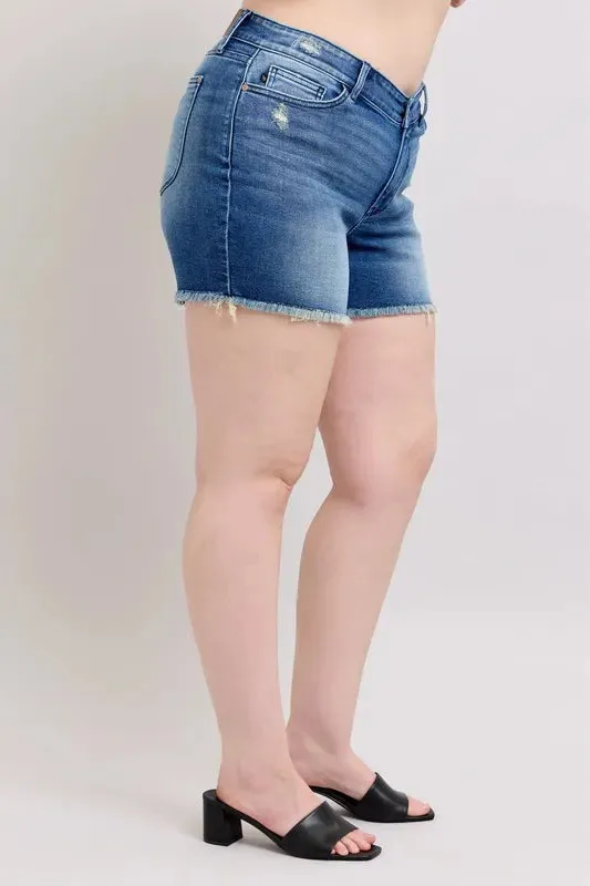 Judy Blue V-Front Denim Shorts with Shield Pockets
