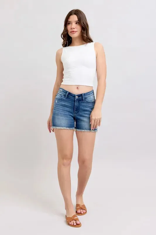 Judy Blue V-Front Denim Shorts with Shield Pockets