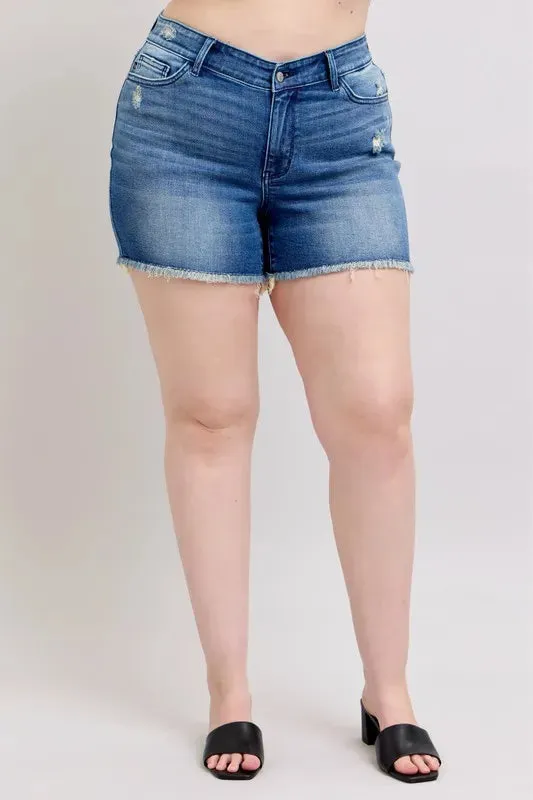 Judy Blue V-Front Denim Shorts with Shield Pockets