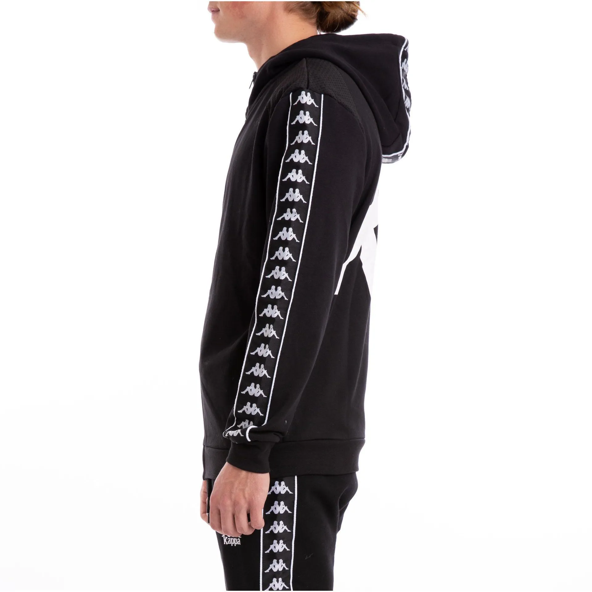 Kappa Authentic Bray Black White Hoodie 304IEL0-906