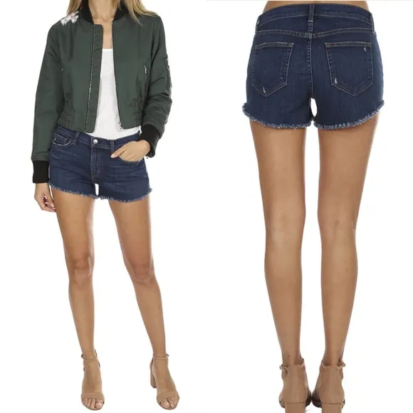 L’Agence Zoe Perfect Fit Relaxed Denim Jean Shorts: Authentique Blue