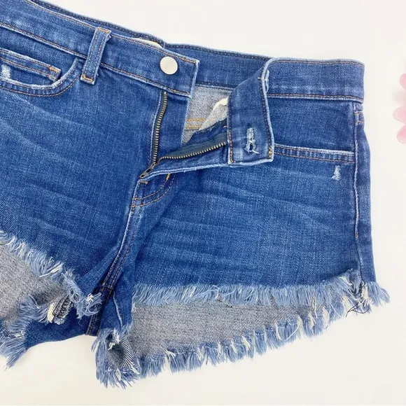 L’Agence Zoe Perfect Fit Relaxed Denim Jean Shorts: Authentique Blue