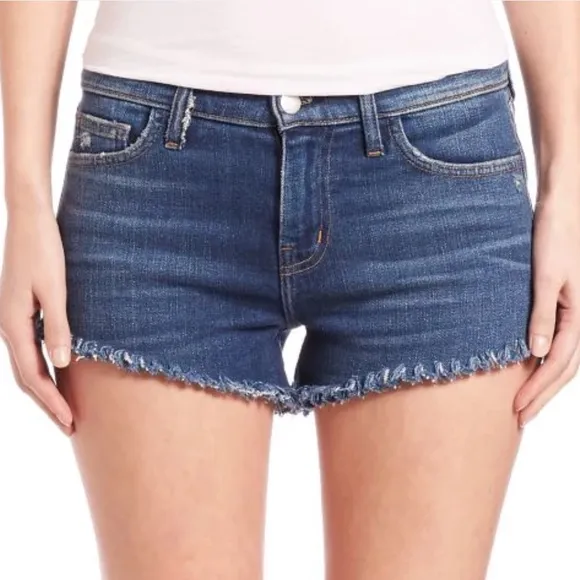 L’Agence Zoe Perfect Fit Relaxed Denim Jean Shorts: Authentique Blue
