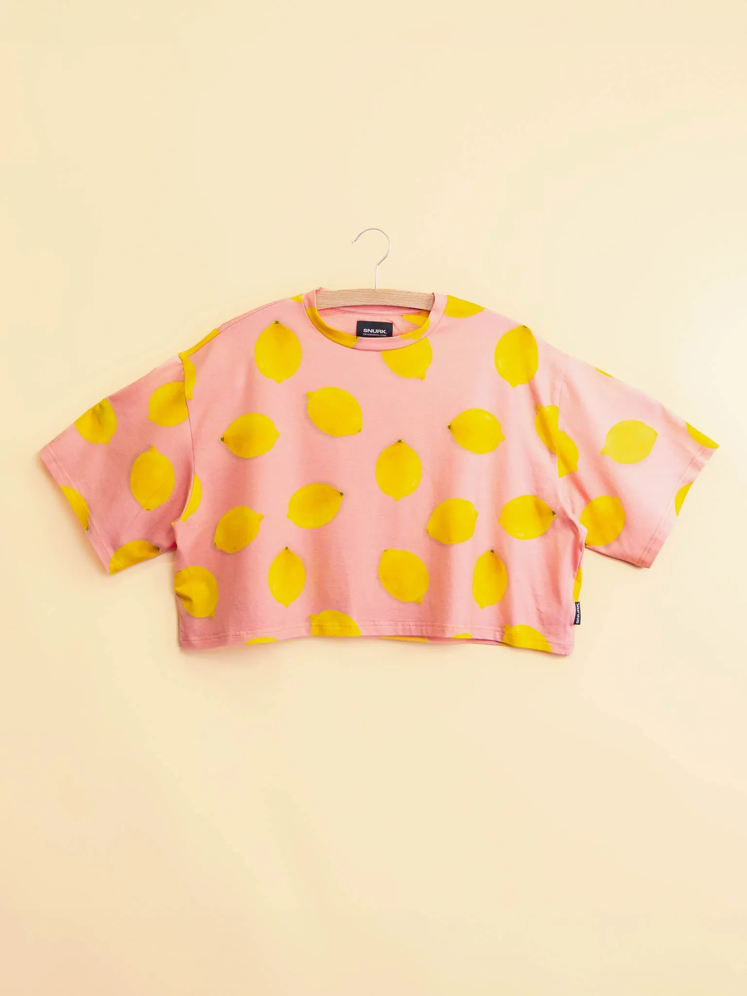 Lemon Cropped T-shirt en Wijde broek set Dames
