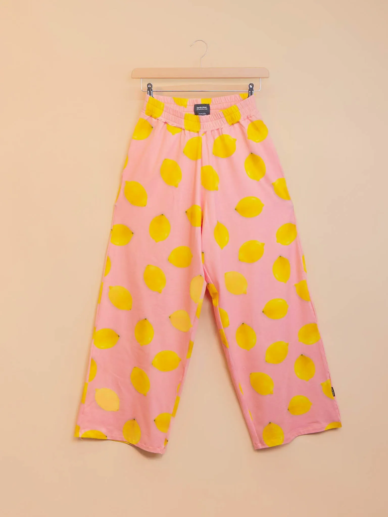 Lemon Cropped T-shirt en Wijde broek set Dames